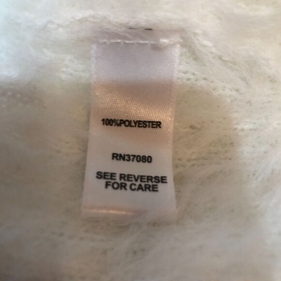 Cato Size 22 24 White Tie Front Open Crop Cozy Fuzzy Eyelash Cardigan Sweater - Picture 7 of 8